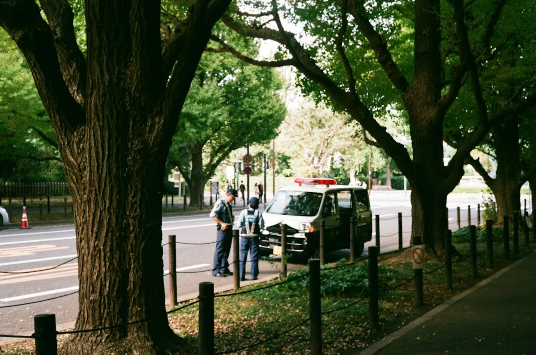 detective examining crime scene