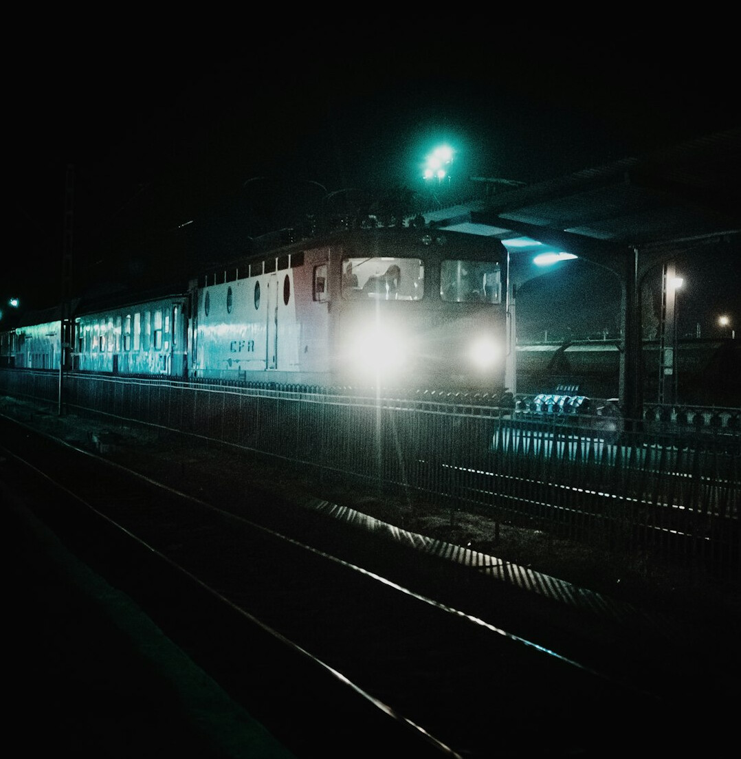 old train at night