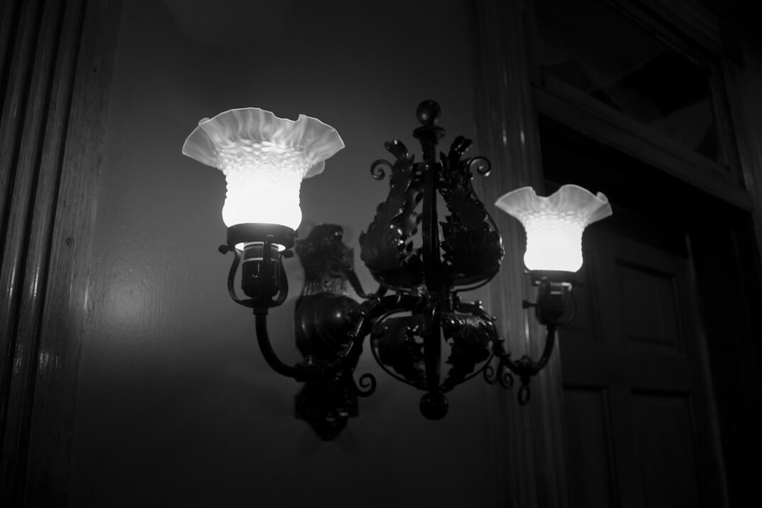 haunted mansion at night